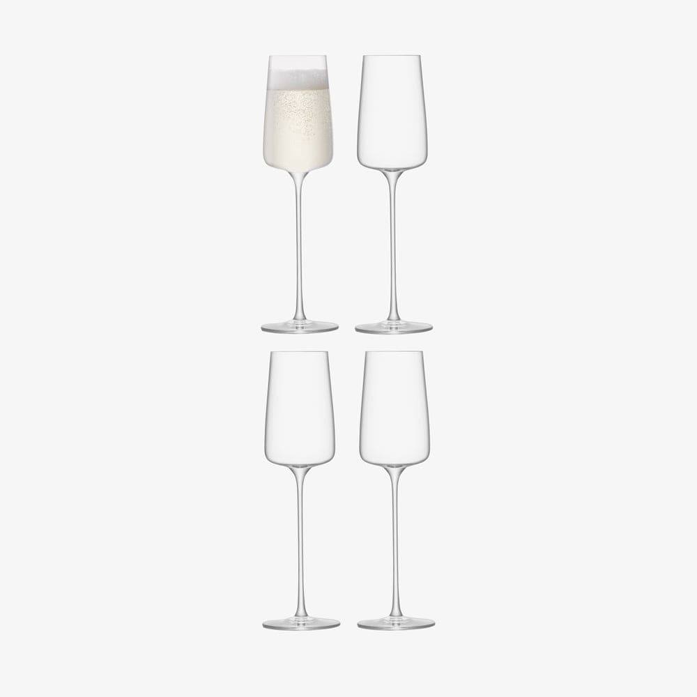 LSA International Metropolitan Champagne Flutes 230ml, Set of 4