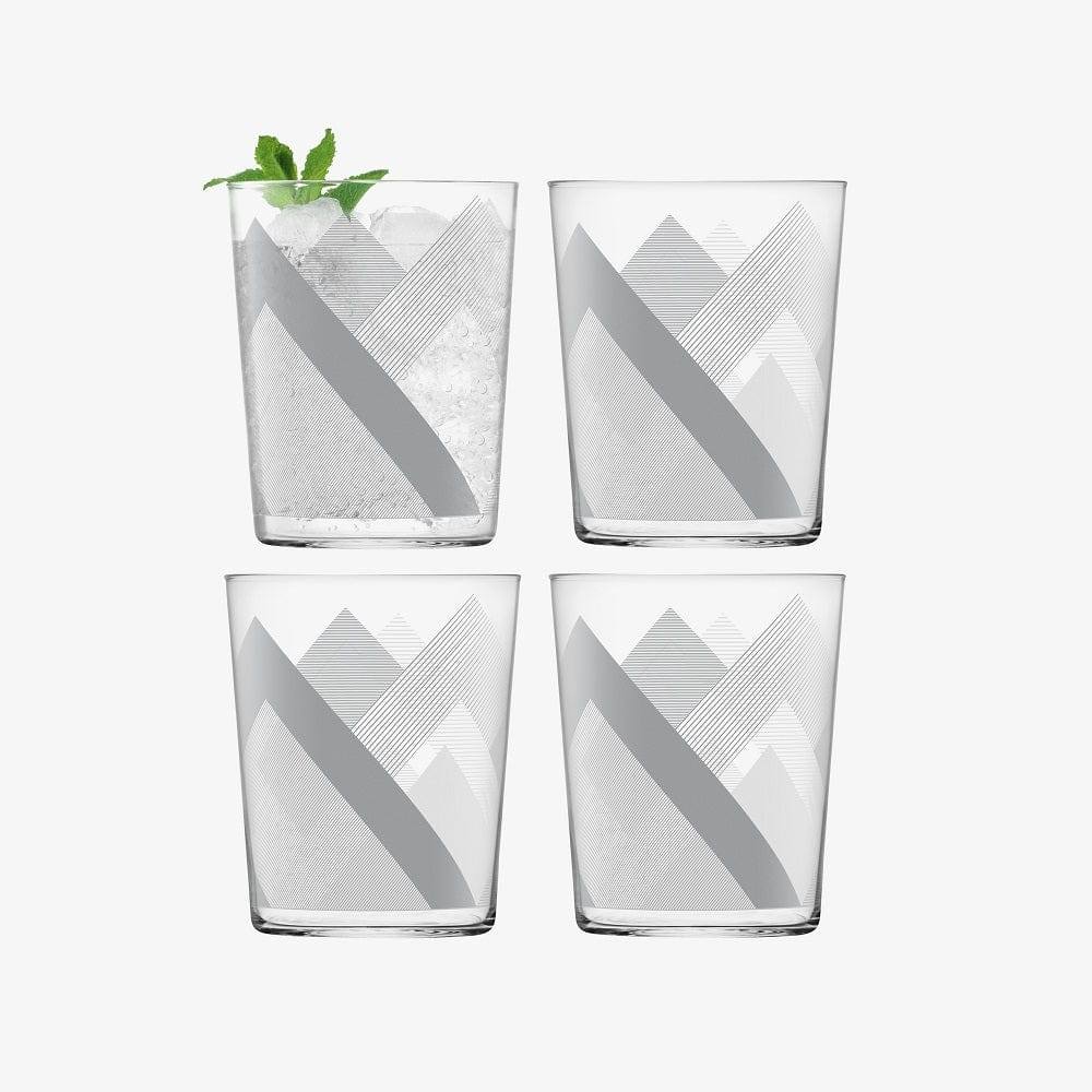 LSA International Peaks Tumblers 560ml, Set of 4 - Graphite