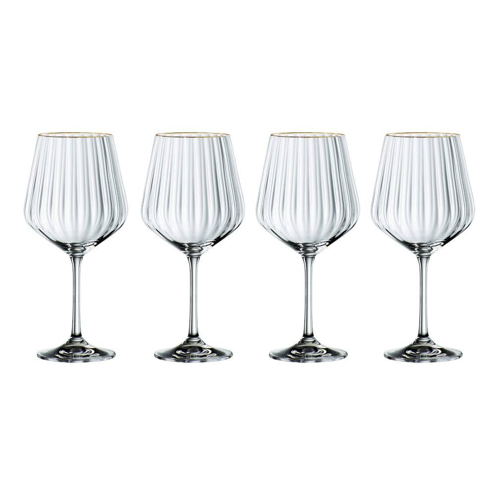 Nachtmann Gin & Tonic Glasses with Gold Rim 640ml, Set of 4