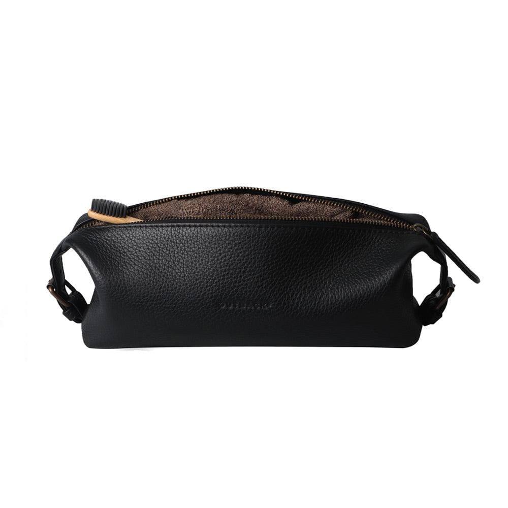 Outback Tokyo Leather Toilet Bag - Black