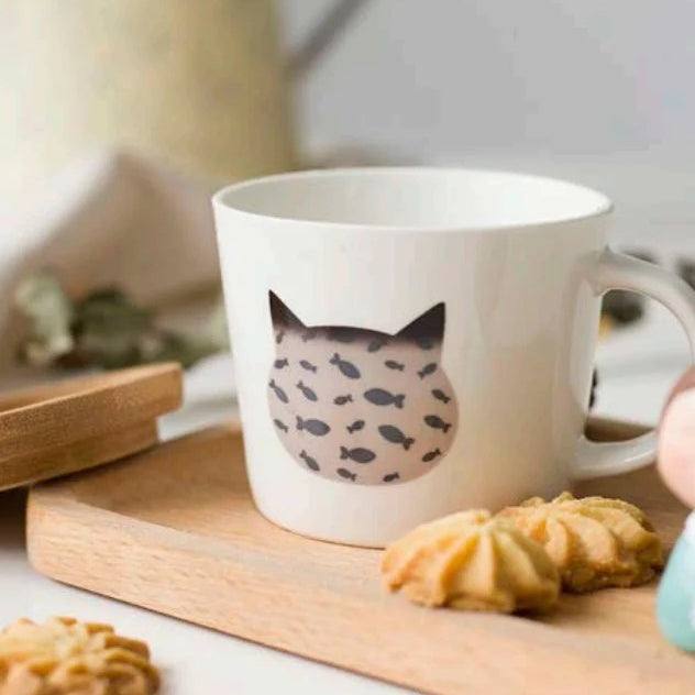 Philosophy Home Porcelain Short Cup With Decal and Lid - Cat