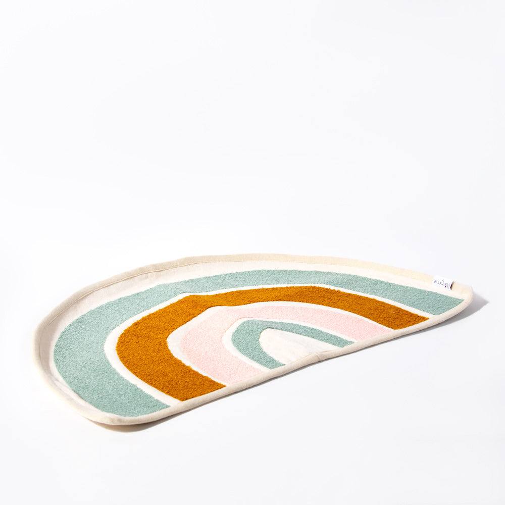 Pomme Rainbow Floor Rug - Blue Brown