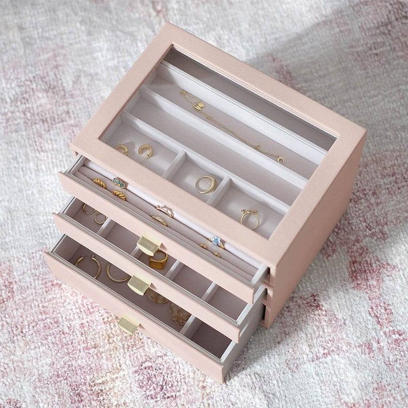 Stackers London Jewellery Box Triple Drawers Medium - Blush Pink