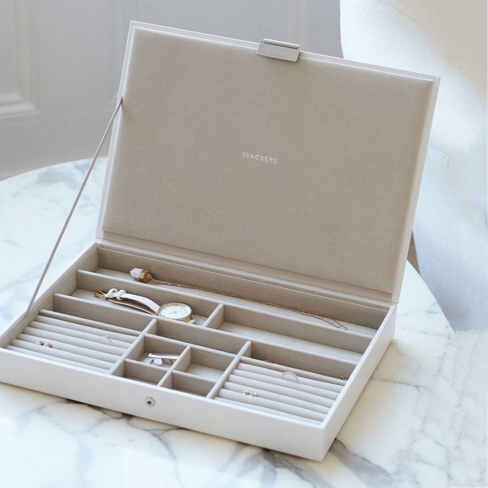 Stackers London Jewellery Box with Lid Large - White