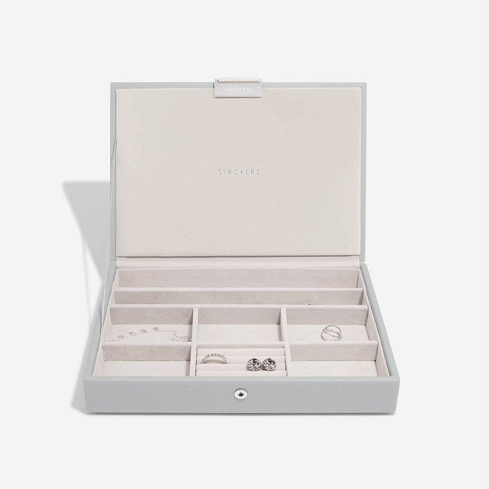 Stackers London Jewellery Box with Lid Medium - Pebble Grey