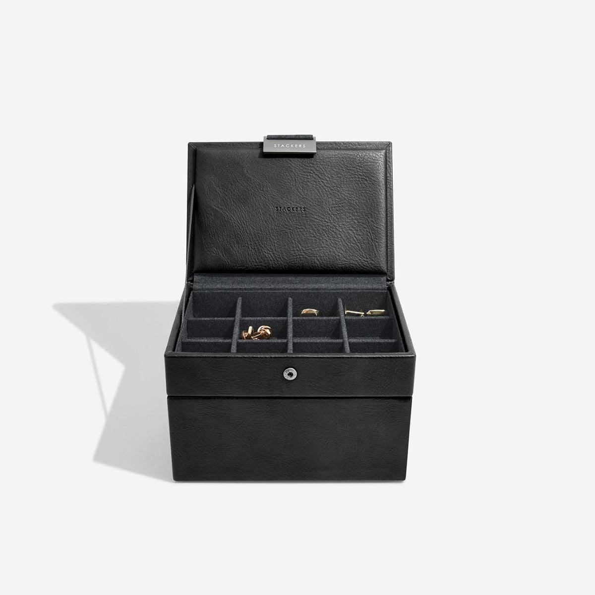 Stackers London Small Watch & Cufflinks Box Set - Black