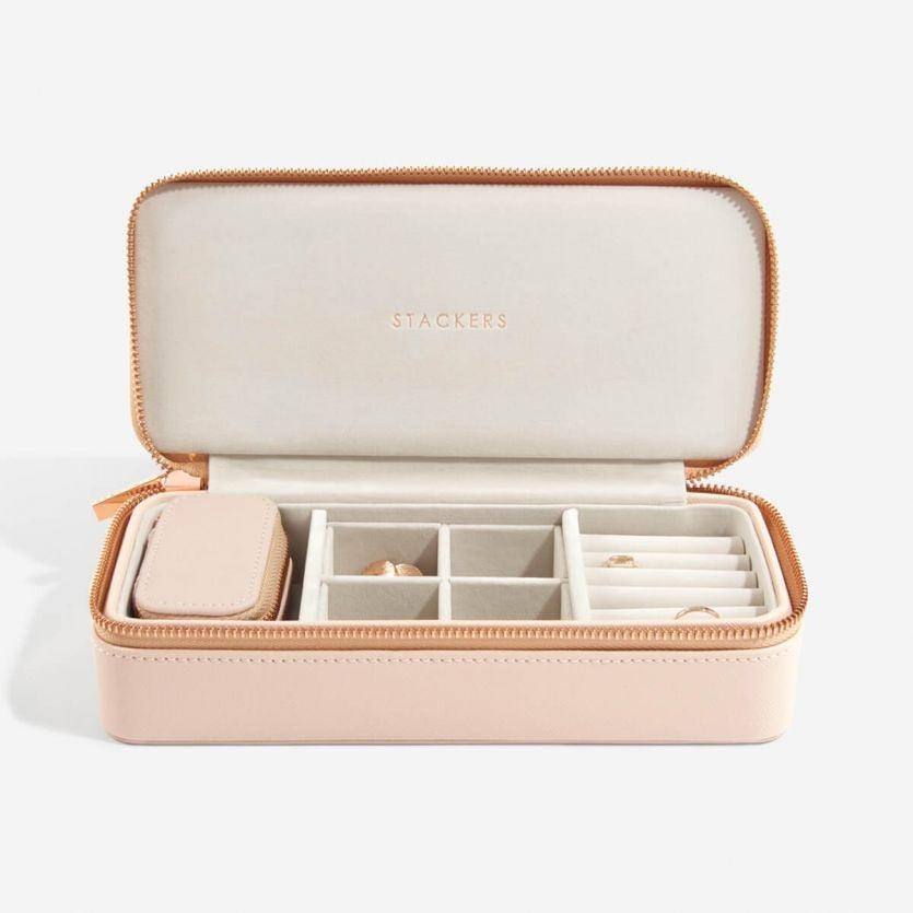 Stackers London Travel Jewellery Pouch Duo - Blush Pink