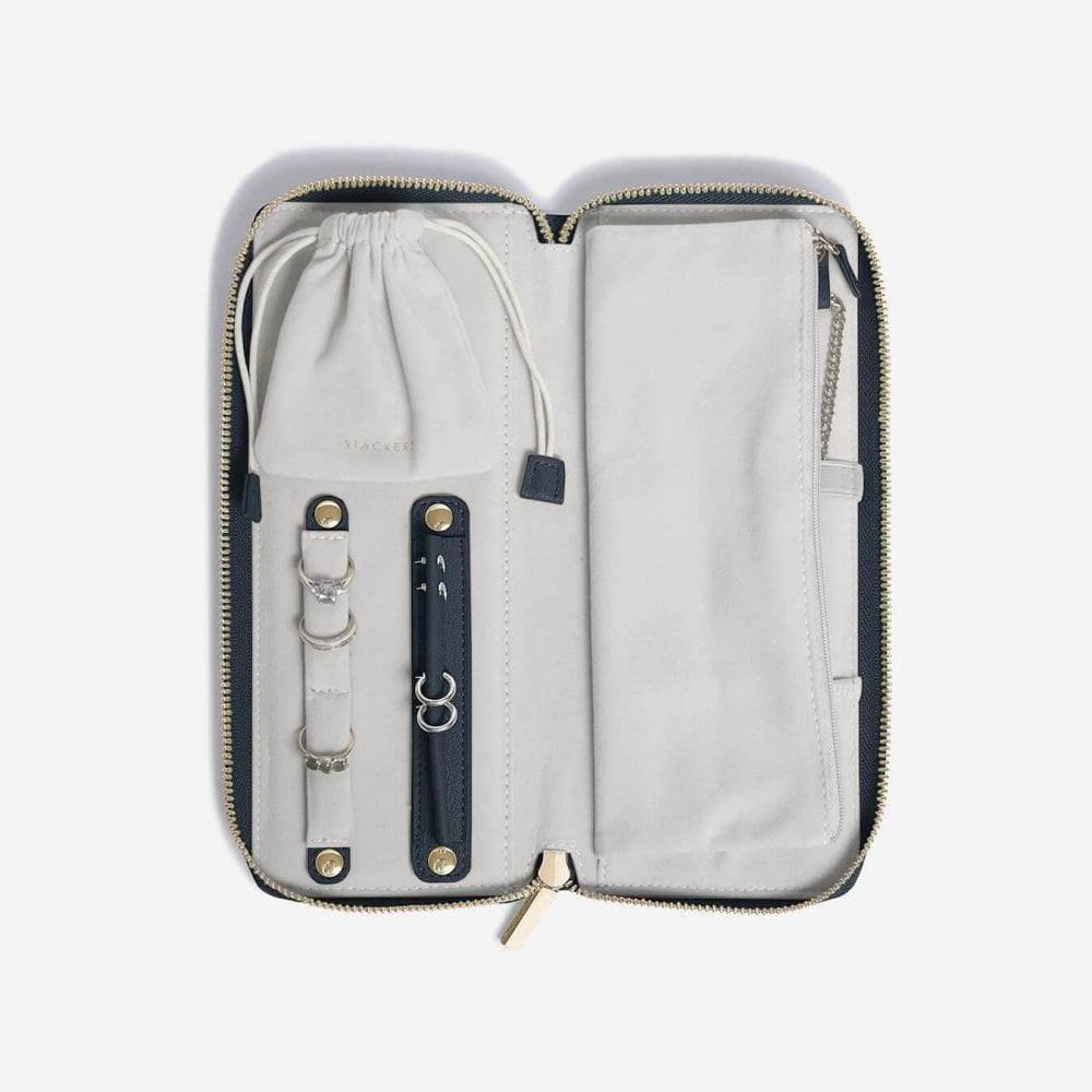 Stackers London Travel Jewellery Roll Medium - Navy Blue