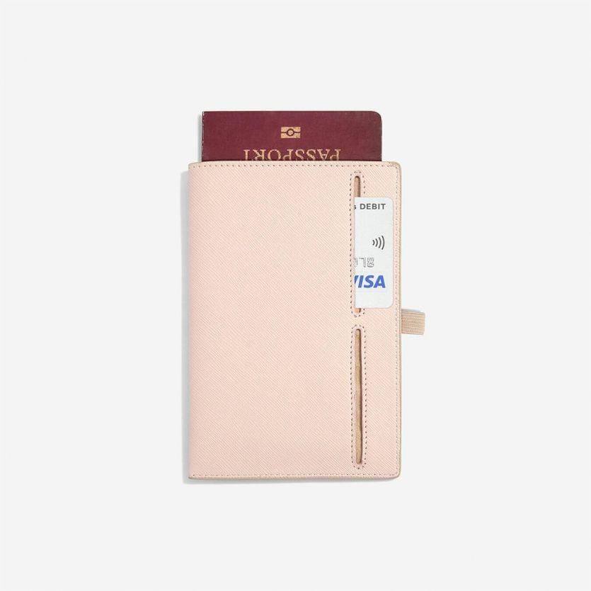 Stackers London Travel Passport Sleeve - Blush Pink