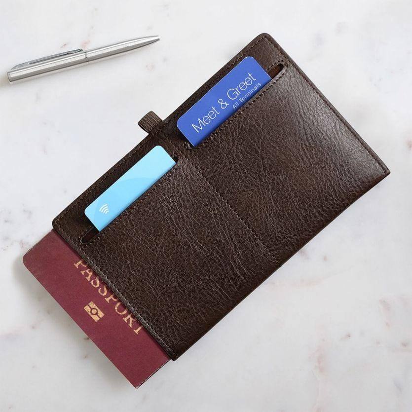 Stackers London Travel Passport Sleeve - Brown