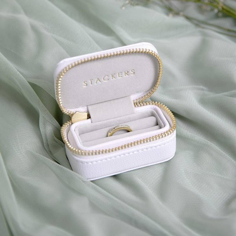 Stackers London Travel Ring Pouch Small - Pebble White