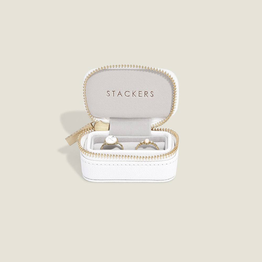 Stackers London Travel Ring Pouch Small - Pebble White