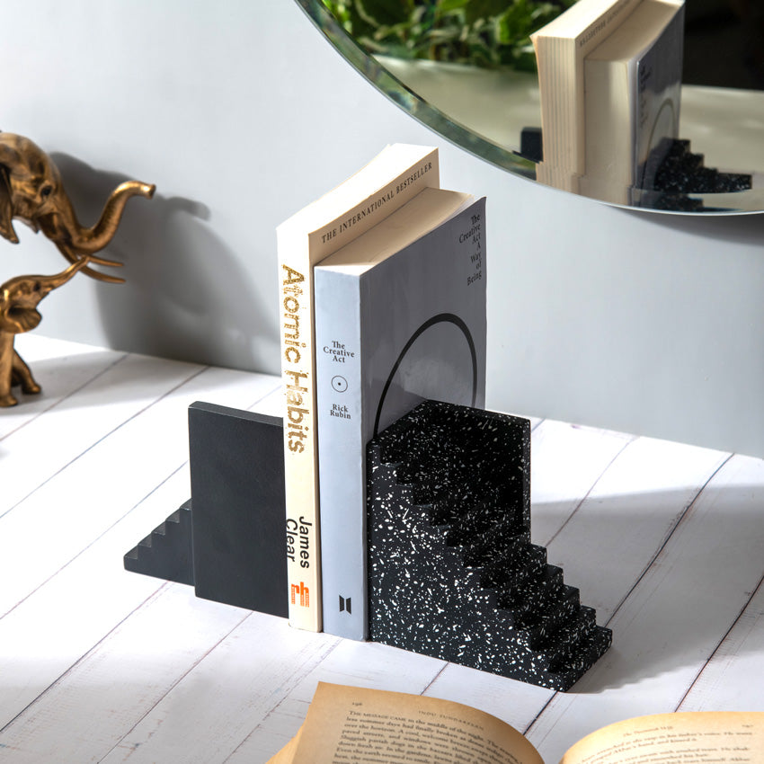 Stairway Bookends, Set of 2 - Black