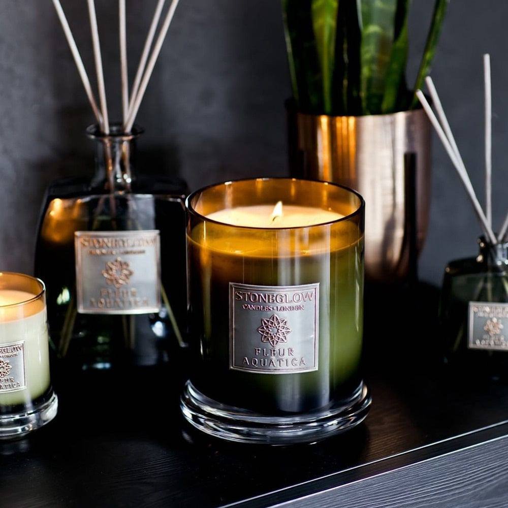 Stoneglow London Metallique Collection Candle - Fleur Aquatica