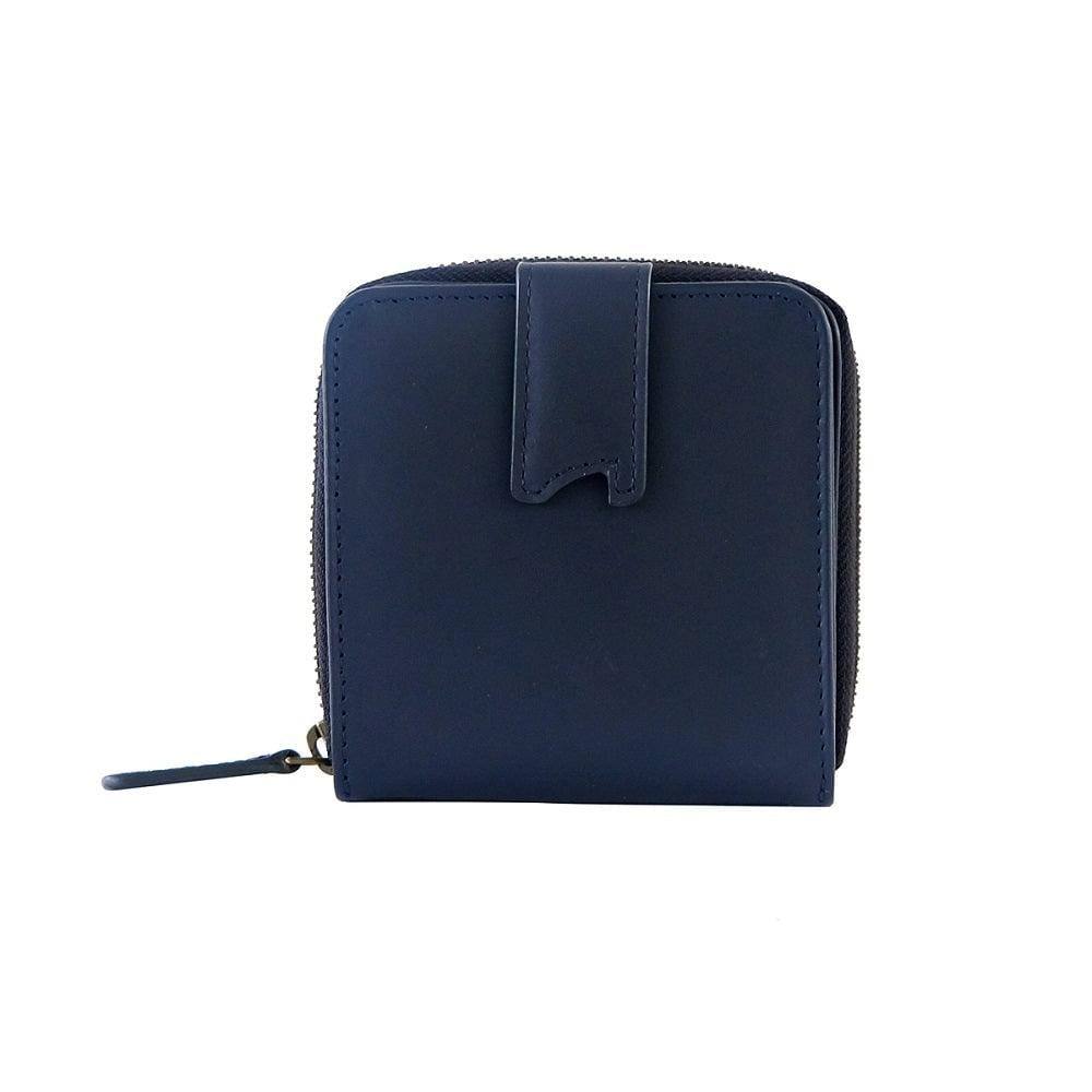 The Postbox Siena Bifold Zipper Wallet - Deep Blue Sea