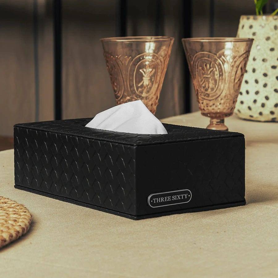 Three Sixty Entwine Tissue Box - Black