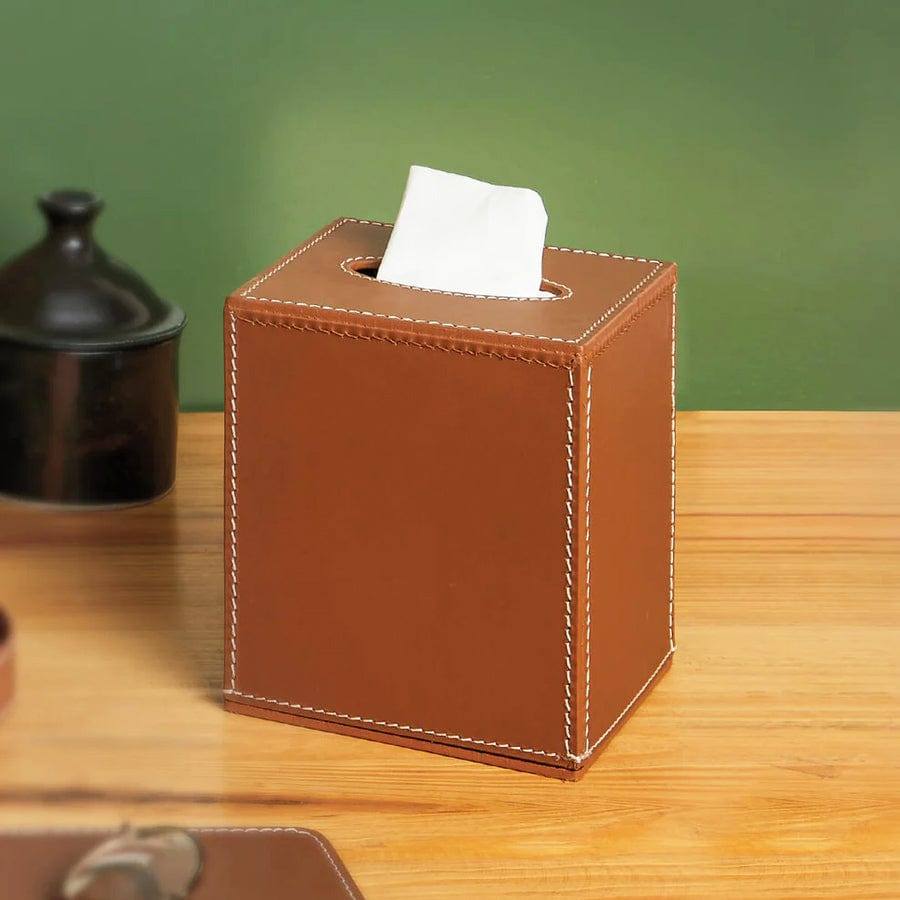 Three Sixty Modella High Tissue Box Holder - Cognac