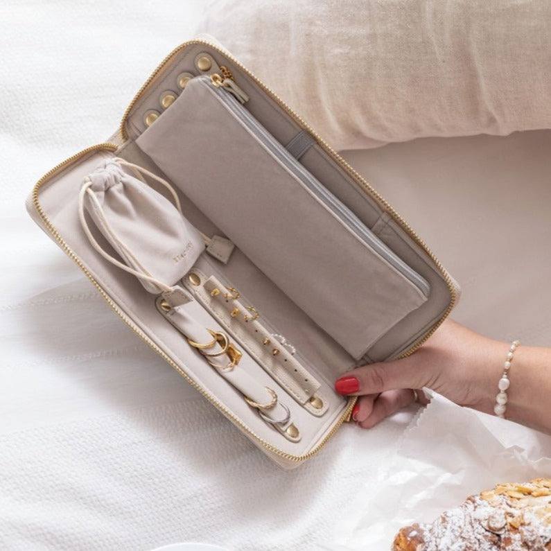 Stackers London Travel Jewellery Roll Medium - Oatmeal