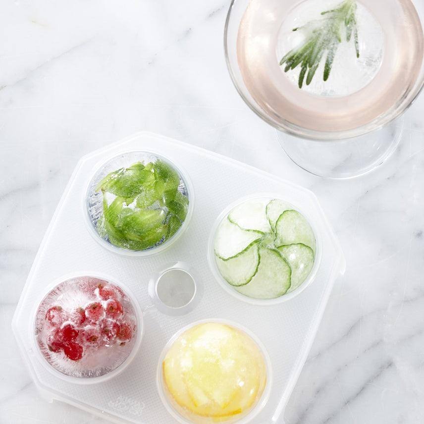 Trudeau Bar Sphere Ice Tray - White Blue