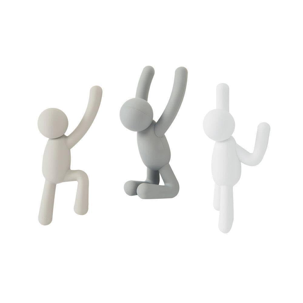 Umbra Buddy Hooks, Set of 3 - Assorted Grey