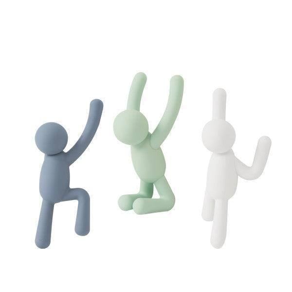 Umbra Buddy Hooks, Set of 3 - Blue Green White