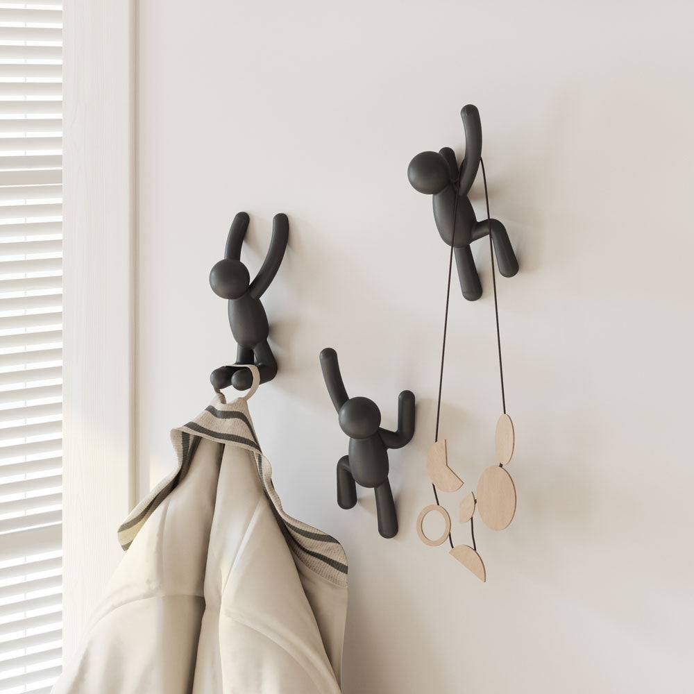 Umbra Buddy Wall Hooks, Set of 3 - Black