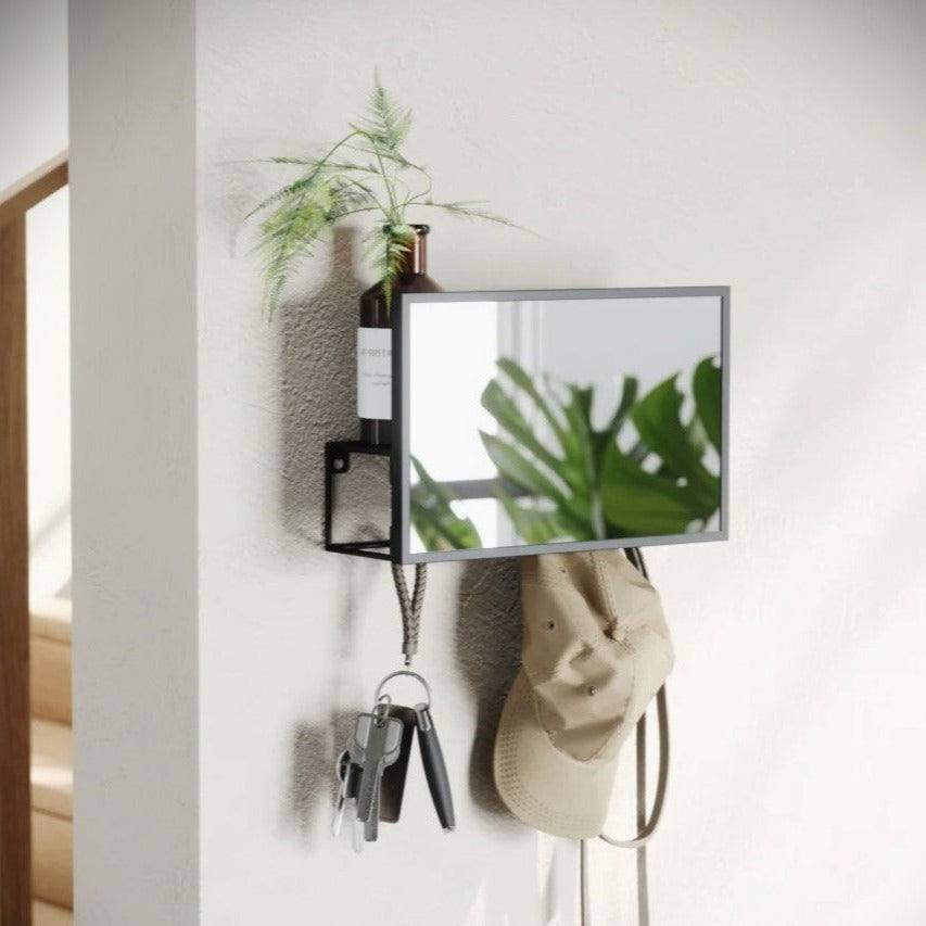 Umbra Cubiko Mirror and Organiser - Black