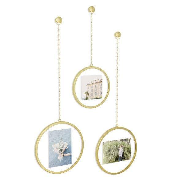 Umbra Fotochain Round Frames, Set of 3 - Brass