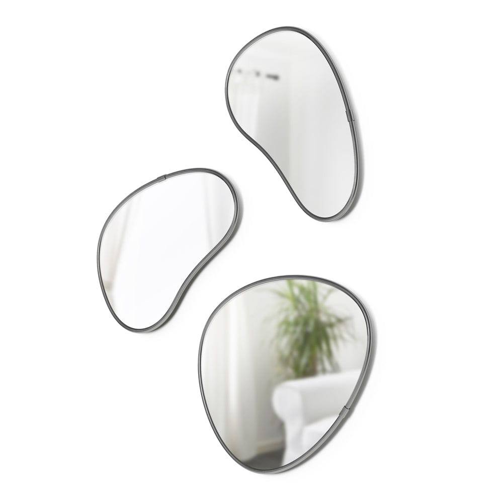 Umbra Hubba Pebble Mirrors, Set of 3 - Titanium