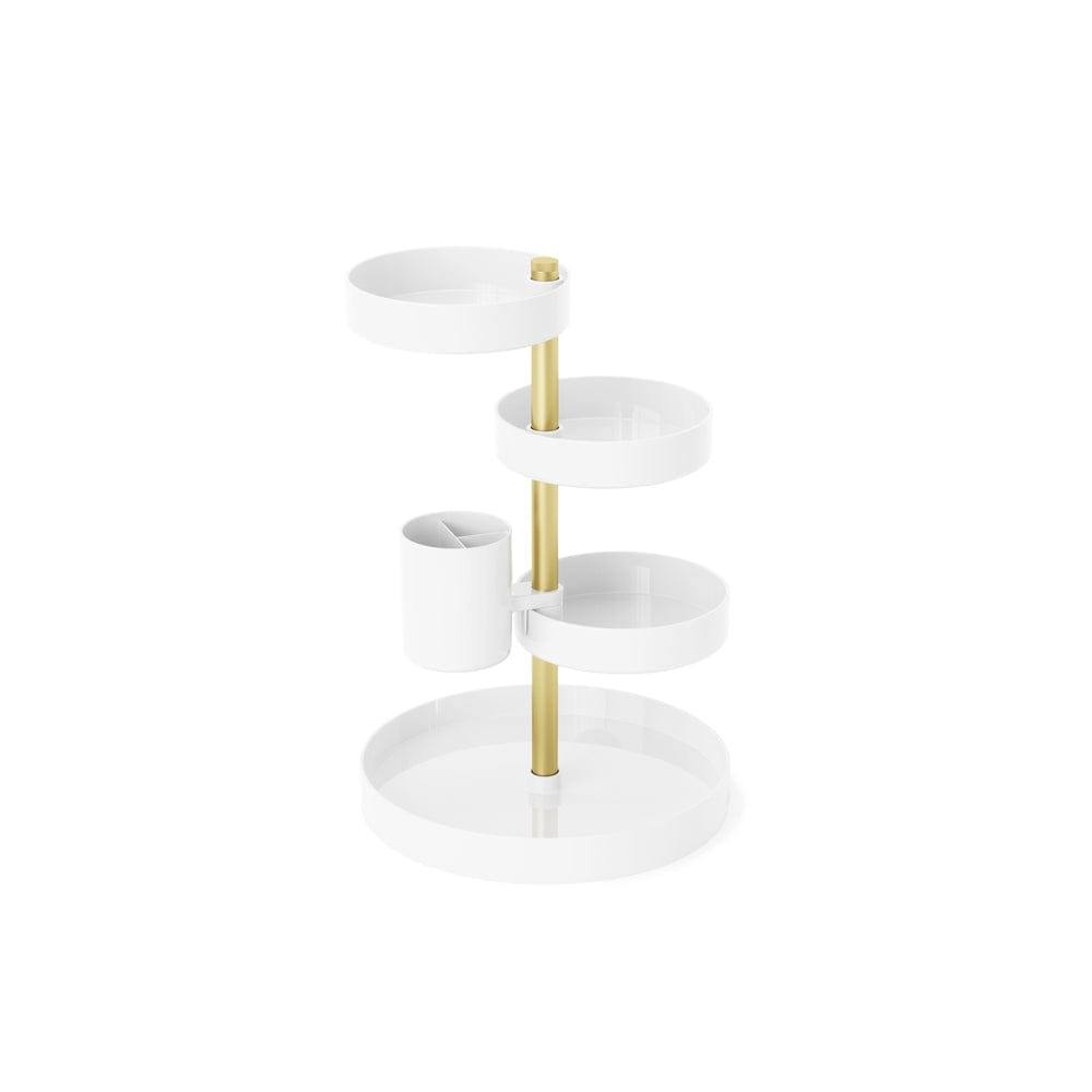 Umbra Pirouette Cosmetics Organiser - White & Brass