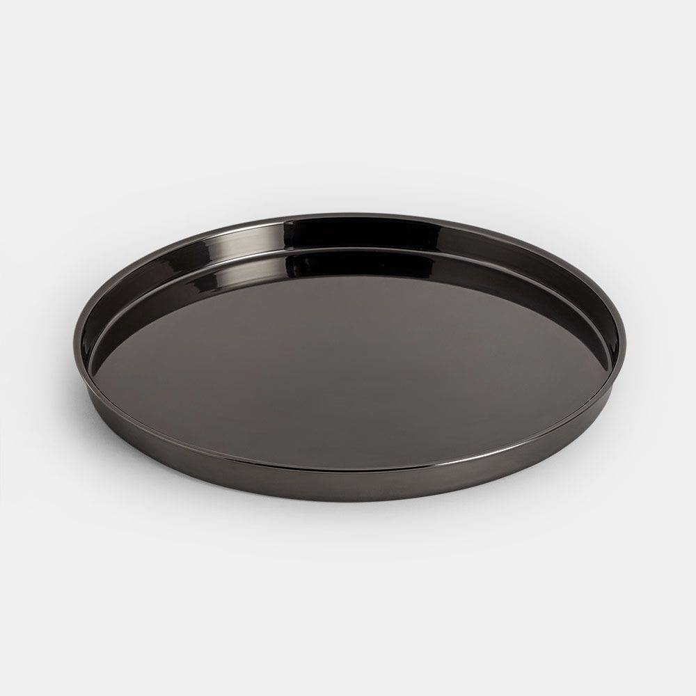 Vonshef Metallic Round Drinks Tray - Graphite