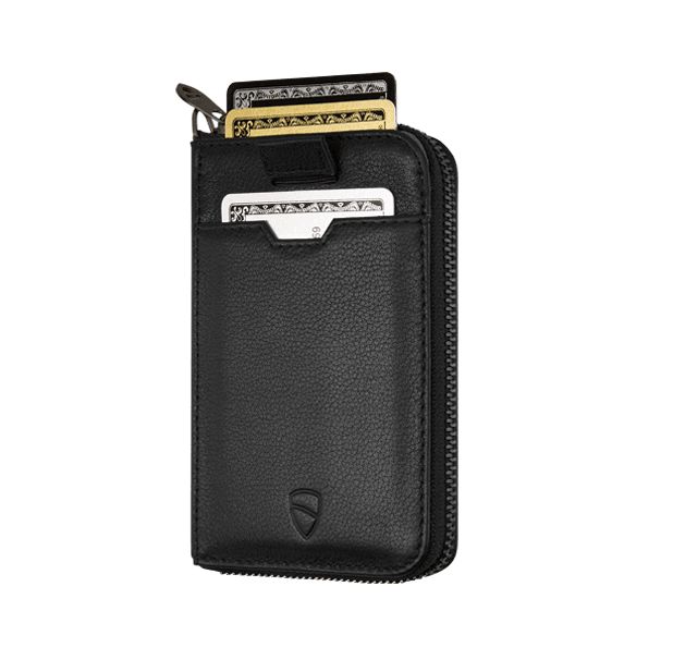 Vaultskin London Notting Hill Zip Wallet - Black RFID