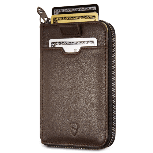 Vaultskin London Notting Hill Zip Wallet - Brown RFID